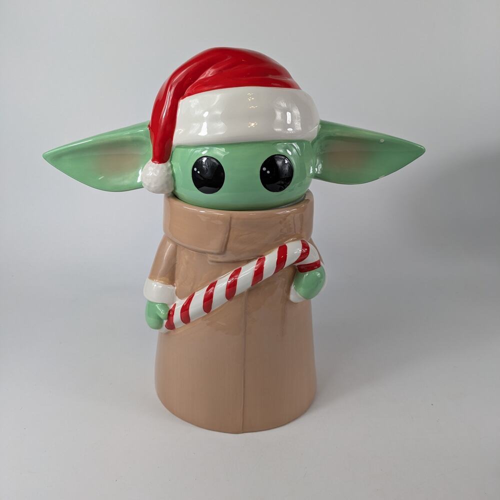 Star Wars Cookie Jar 12" Grogu Kitchen Cannister Ceramic Baby Yoda Christmas